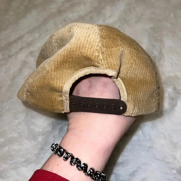 Vintage Gamma Phi Sorority Corduroy Snapback Trucker Hat w/ Leather Detail GPHI - Picture 3 of 5
